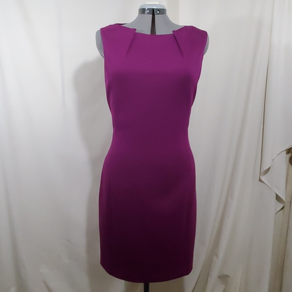 TAHARI Purple Sleeveless Dress Size 14